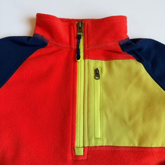LL Bean Youth Fitness Fleece Quarter-Zip Colorblock 4 - Picture 3 of 11